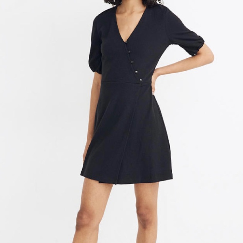 Madewell Black V-Neck Dress